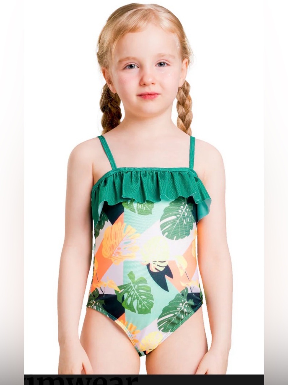 IKALI Girl’s' Tropical Print One-Piece Swimsuit NWOT Size 4T